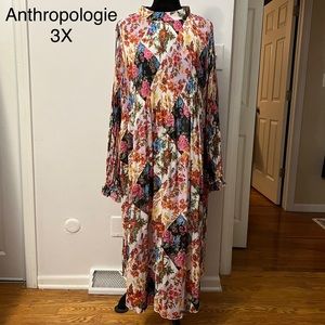 Beautiful pleated Anthropologie patchwork dress
